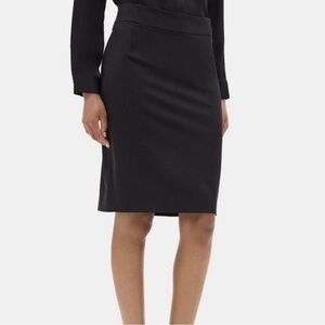 [6]Theory Classic Navy Travel Wool Pencil Skirt